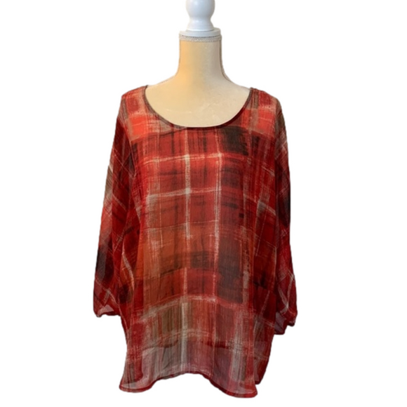 Liz Claiborne Tops - Liz Claiborne Red Sheer Blouse